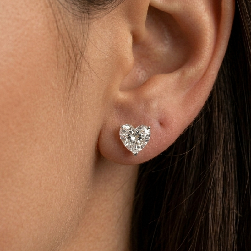 Heart Diamond Studs