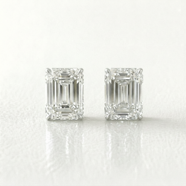 Emerald Diamond Studs