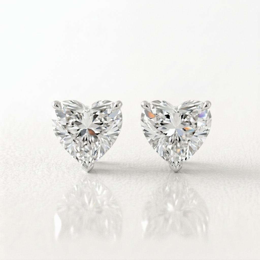 Heart Diamond Studs