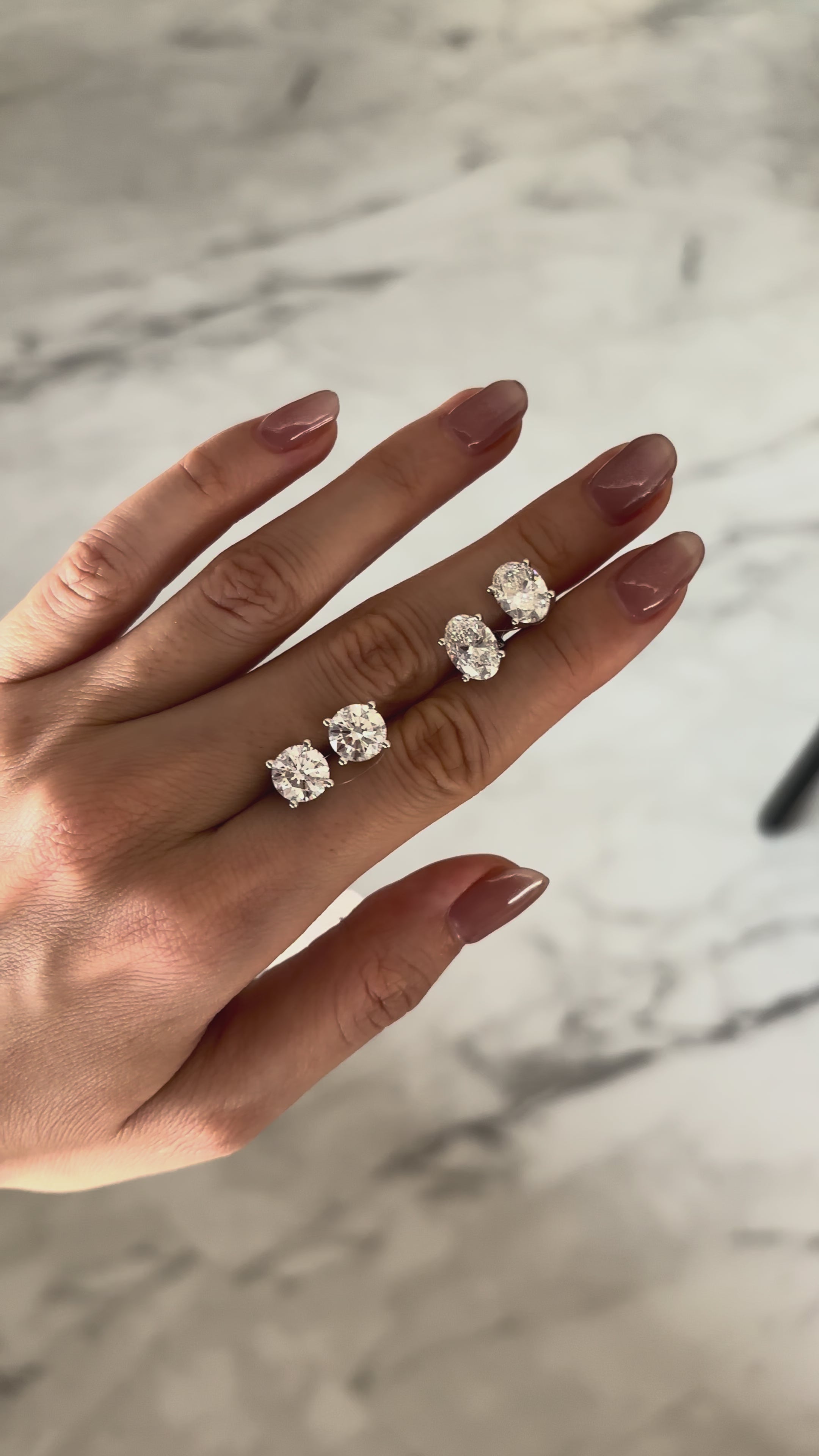 Oval Diamond Studs