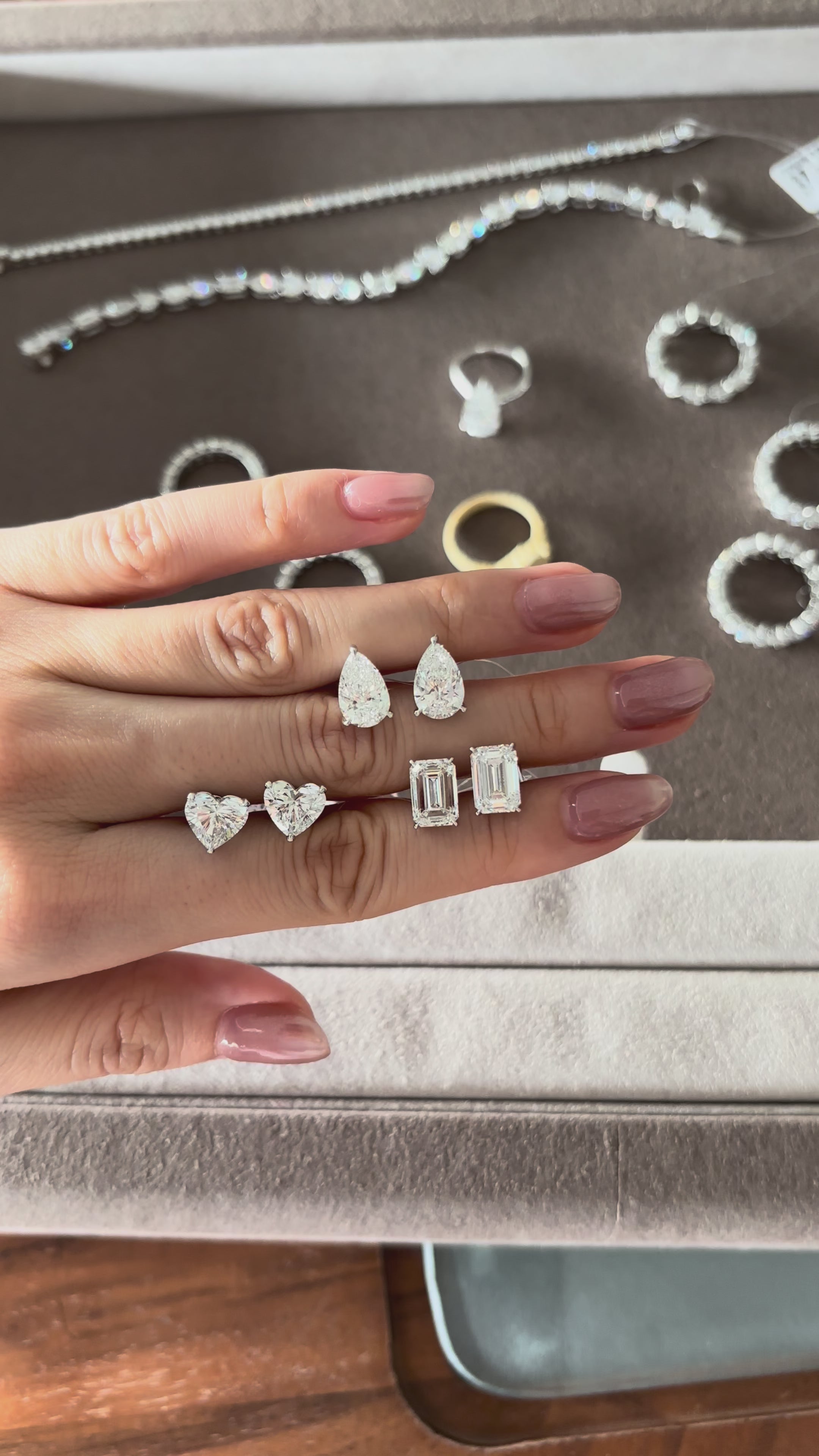 Heart Diamond Studs